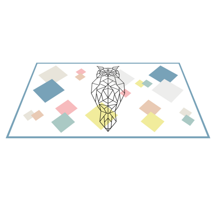 Origami owl shape modern vinyl rug - TenStickers