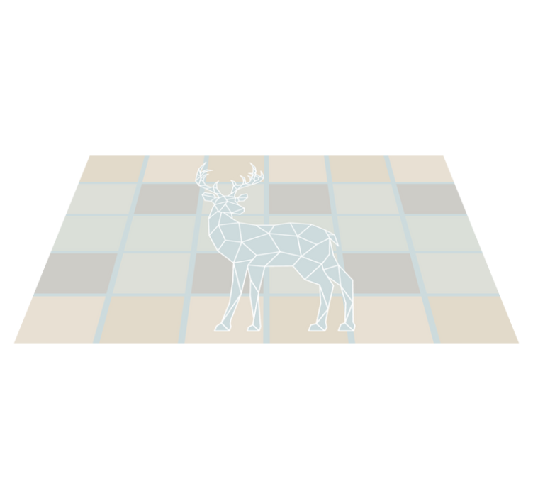 Origami deer motif animal vinyl rug - TenStickers