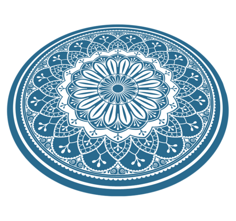 Elegant blue mandala mandala vinyl rug - TenStickers