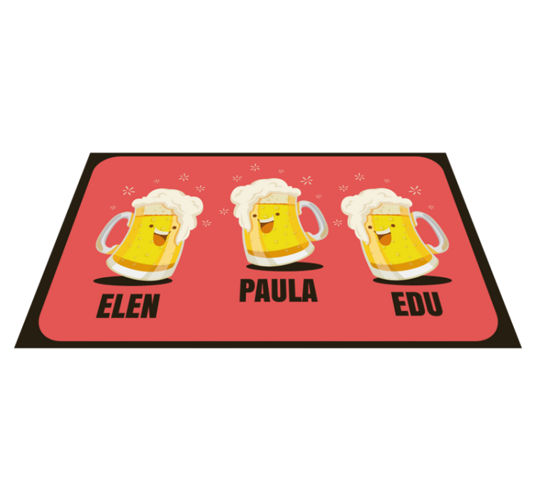 Custom beer mugs entrance hall vinyl rug - TenStickers