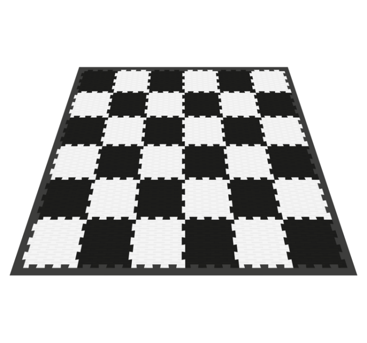 Checkerboard design geometric vinyl rug - TenStickers