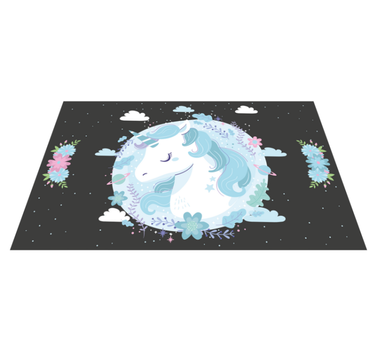 Dreamy Unicorn Scene kids vinyl rug - TenStickers