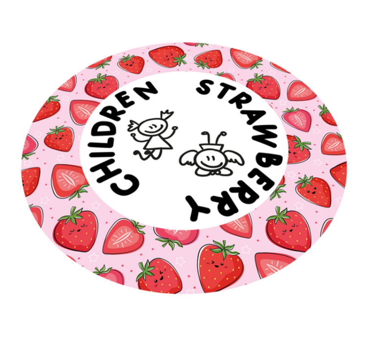 Strawberry children with colors kids vinyl rug - TenStickers