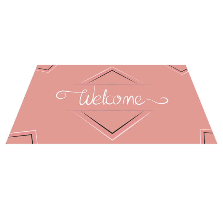 Pink welcome sign entrance hall vinyl rug - TenStickers