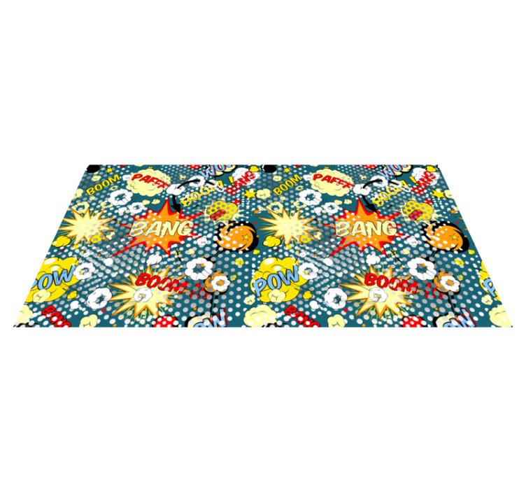 Comic book explosions teen vinyl rug - TenStickers