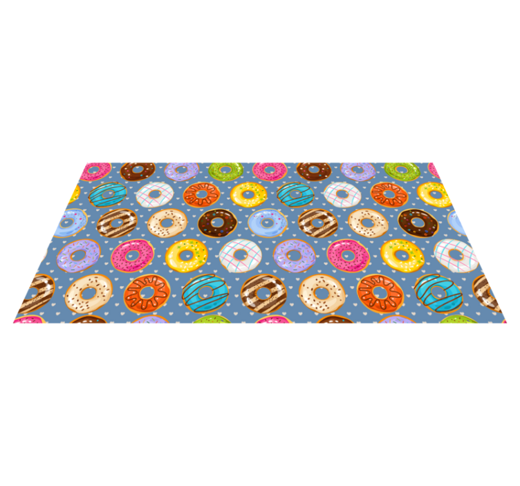 Vibrant donut motif kitchen vinyl rug - TenStickers