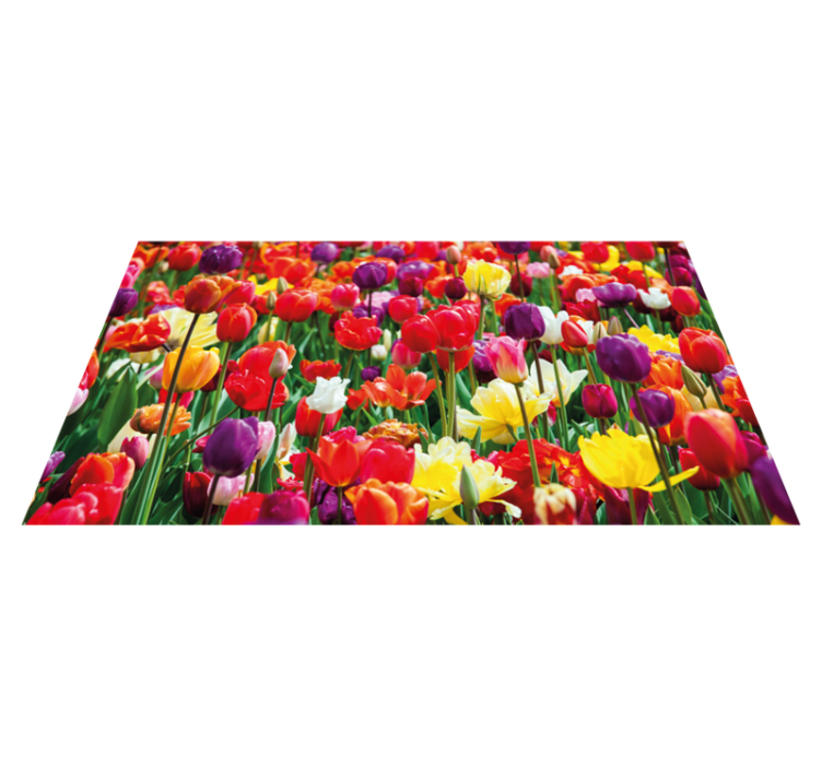 Vibrant Tulip Arrangement floral vinyl rug - TenStickers