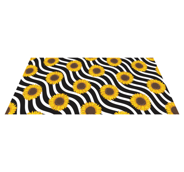 Sunflower Wave Pattern floral vinyl rug - TenStickers