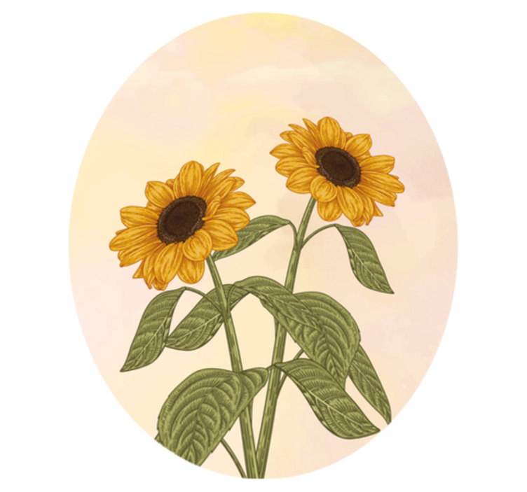 Sunflower Embrace floral vinyl rug - TenStickers