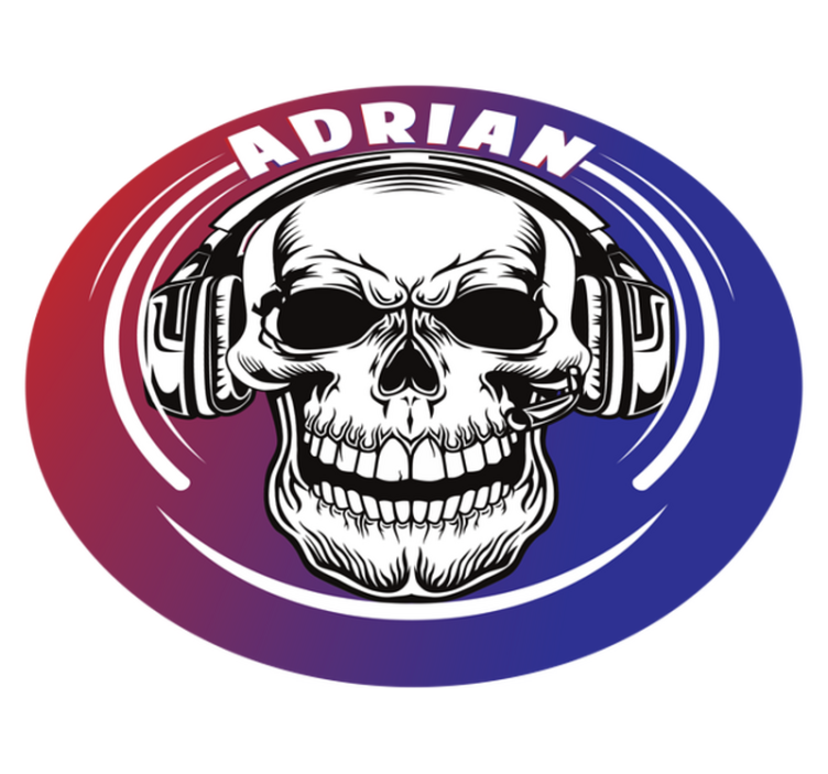 Custom skull headphones teen vinyl rug - TenStickers