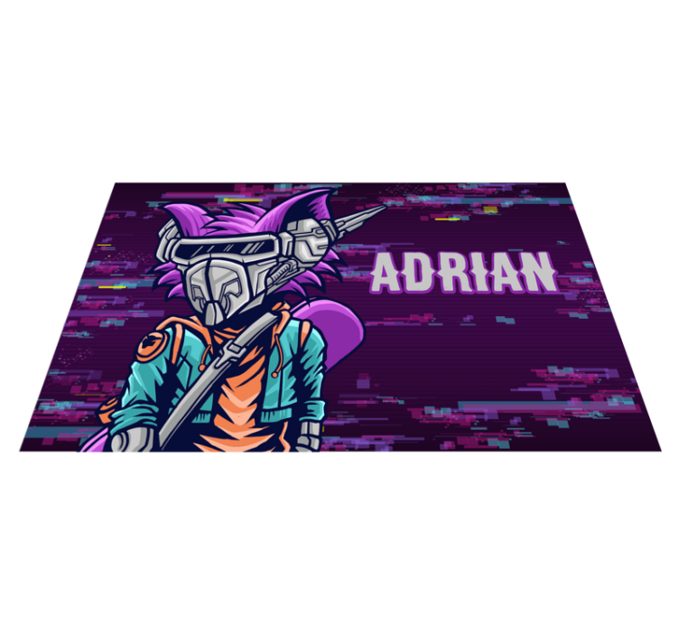 Custom futuristic character teen vinyl rug - TenStickers