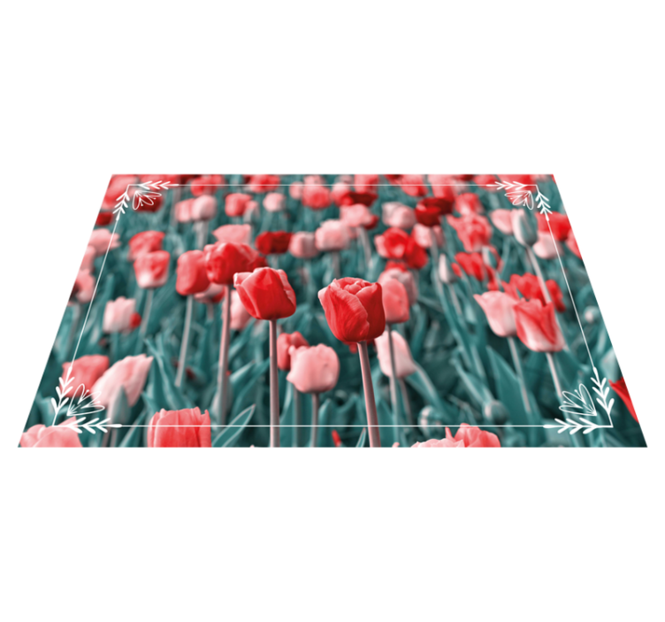Tulip Field Scene floral vinyl rug - TenStickers