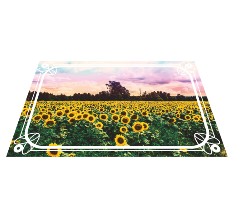 Sunflower Field Scene nature vinyl rug - TenStickers