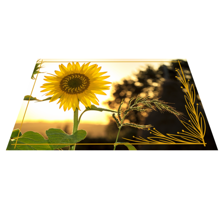 Sunflower Blossom floral vinyl rug - TenStickers