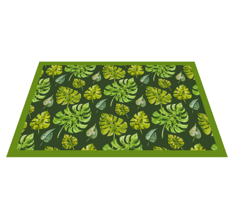 Tropical Leaf Elements nature vinyl rug - TenStickers