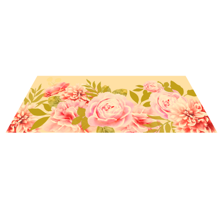Flourishing Botanical Grace floral vinyl rug - TenStickers
