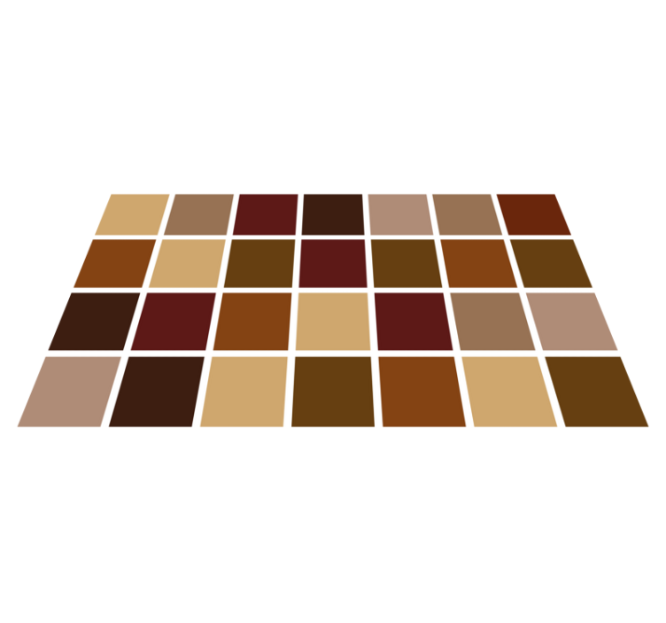 Warm colour blocks bathroom vinyl rug - TenStickers