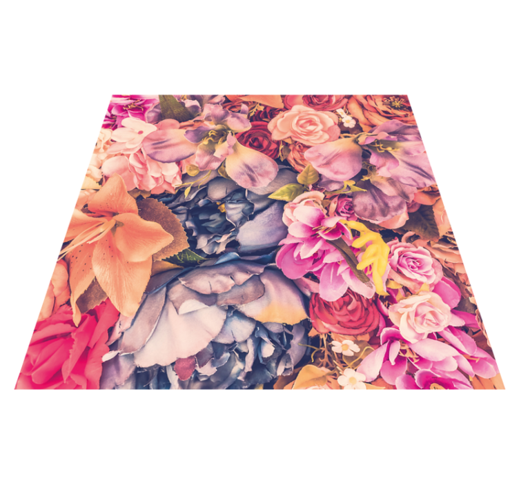 Bright Botanical Feature floral vinyl rug - TenStickers