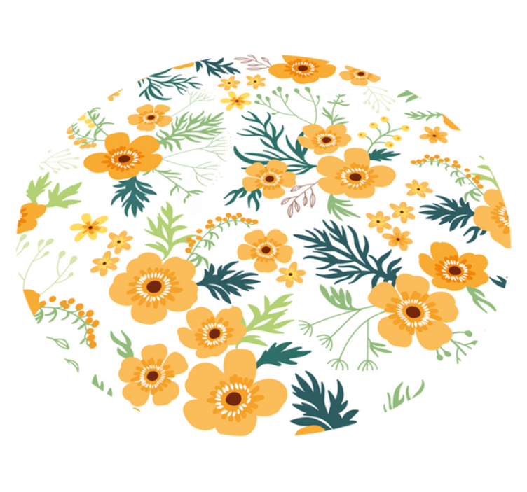 Floral bouquet pattern floral vinyl rug - TenStickers