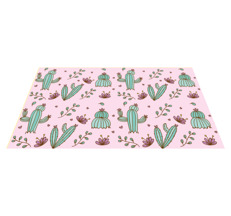 Cactus floral pattern floral vinyl rug - TenStickers