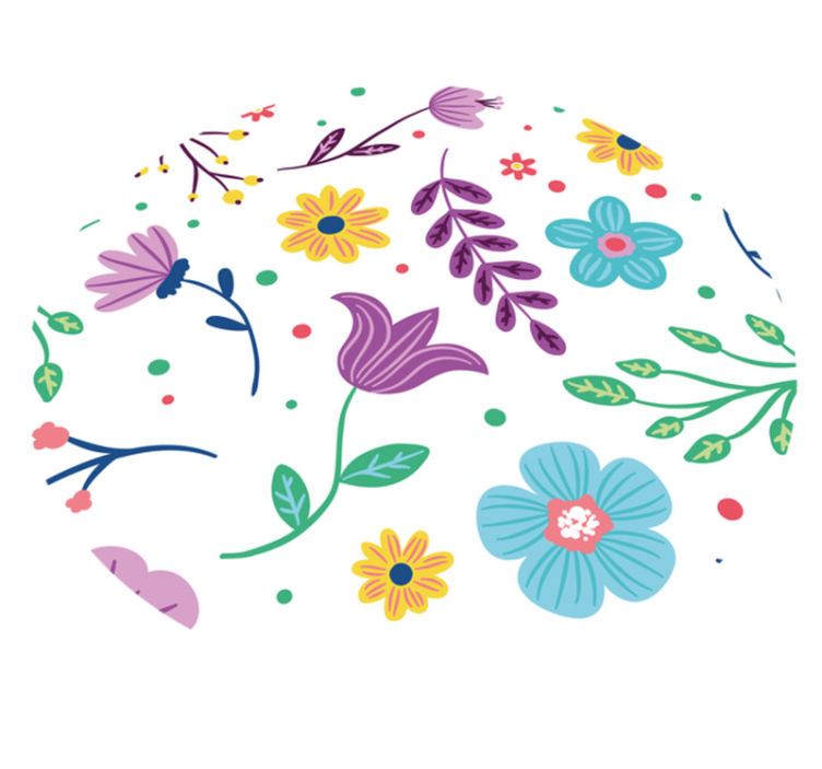 Vibrant Botanical Motivation floral vinyl rug - TenStickers