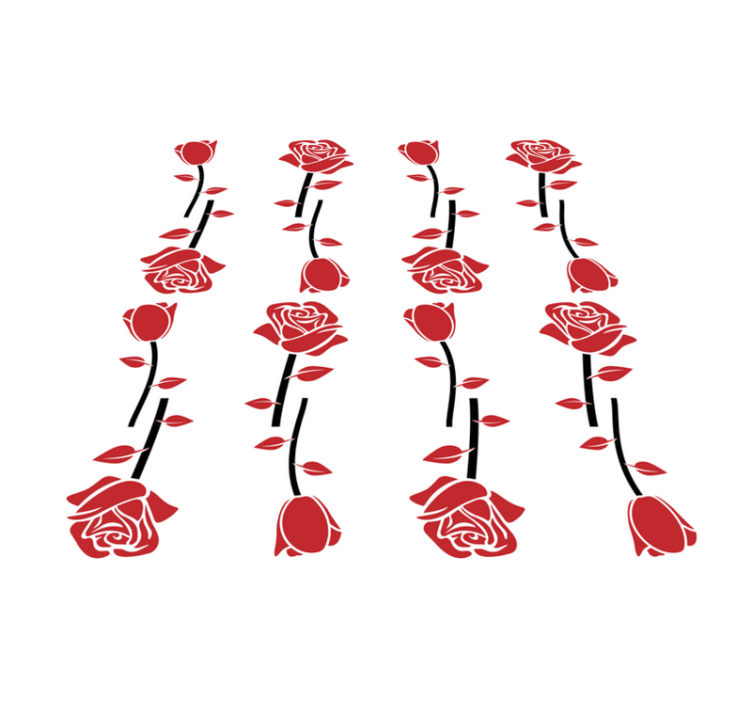 Red Rose Patterns floral vinyl rug - TenStickers