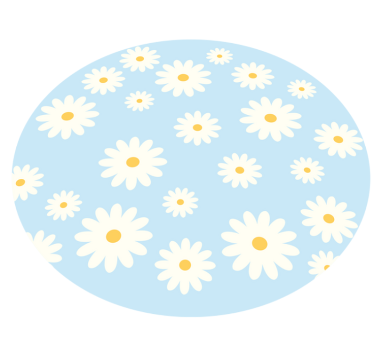 Living room vinyl rug daisy floral design - TenStickers