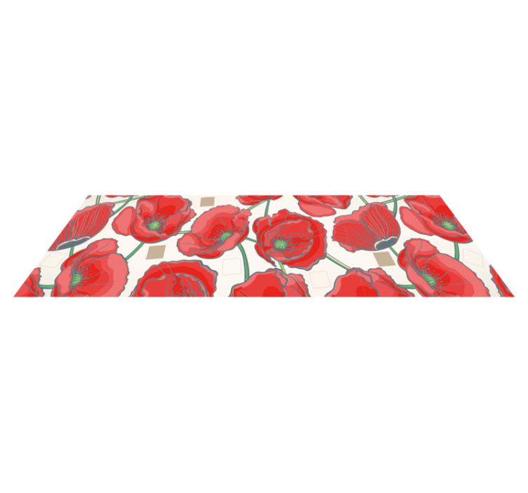 Crimson Blossom Sophistication floral vinyl rug - TenStickers