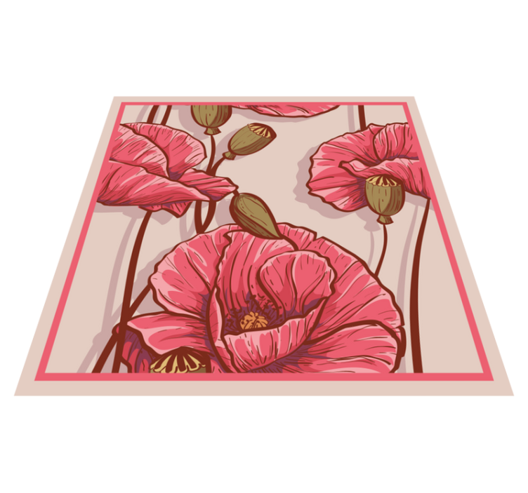 Stylish floral design floral vinyl rug - TenStickers
