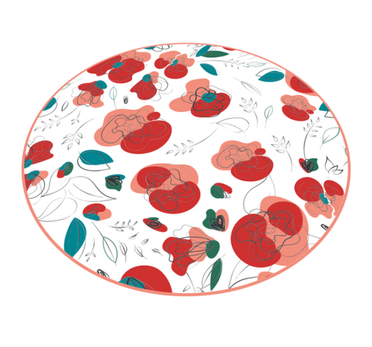 Thriving Botanical Component floral vinyl rug - TenStickers