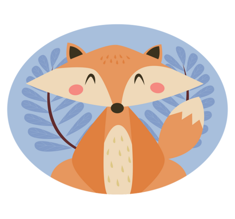 Fox illustration kids vinyl rug - TenStickers