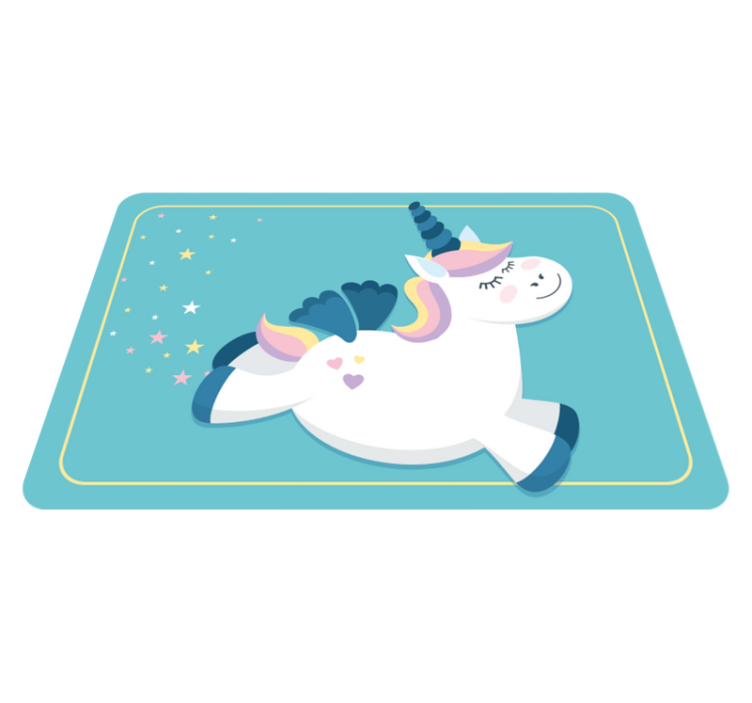 Cute Unicorn Gallop kids vinyl rug - TenStickers