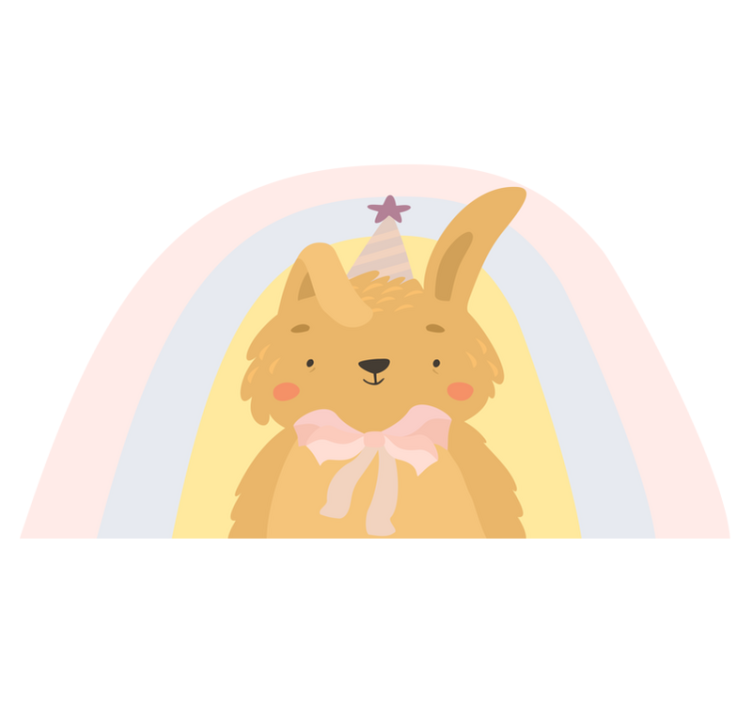 Adorable Bunny Artwork kids vinyl rug - TenStickers