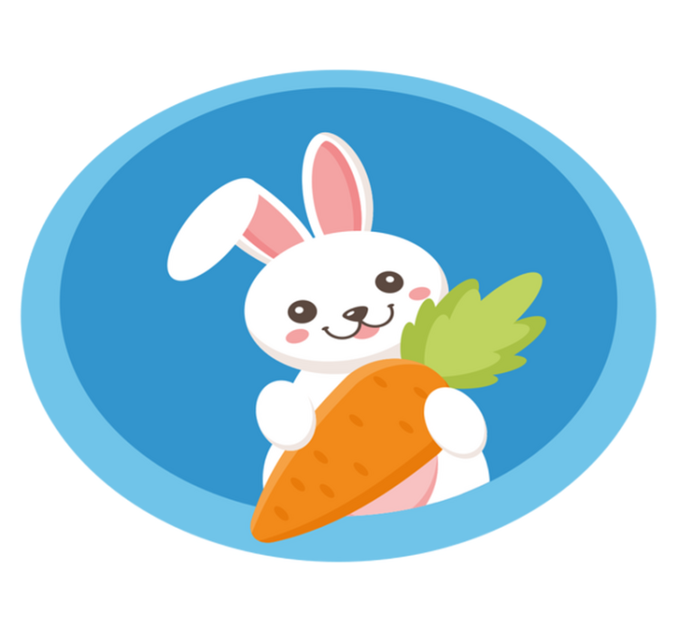 Rabbit with one ear up animal rug - TenStickers
