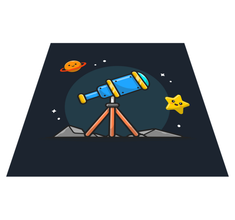 Telescope Adventure star vinyl rug - TenStickers