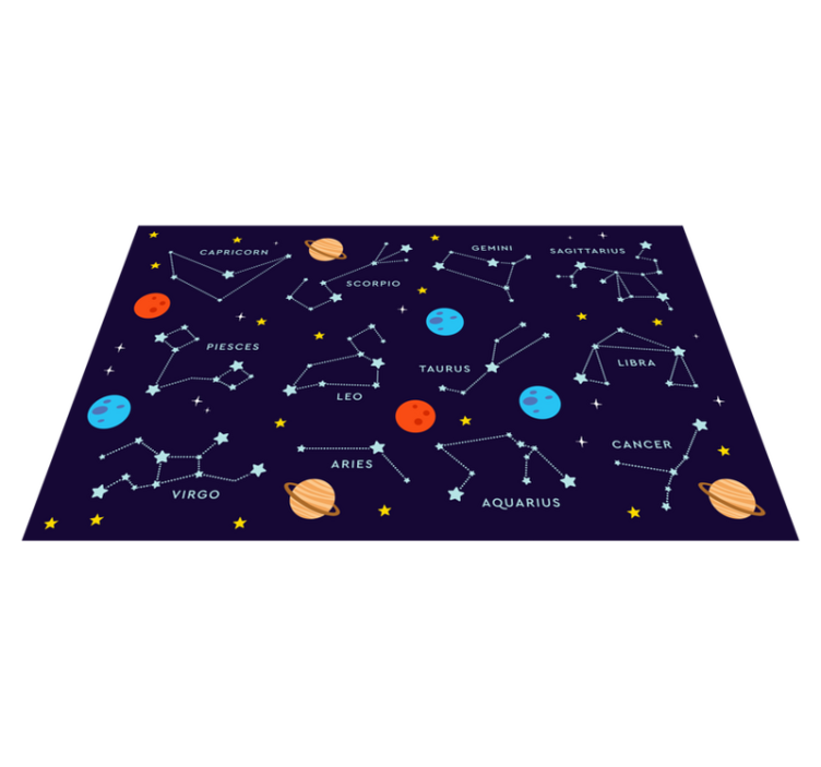 Celestial zodica kids vinyl rug - TenStickers