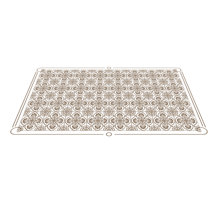 Intricate floral elements tile vinyl rug - TenStickers