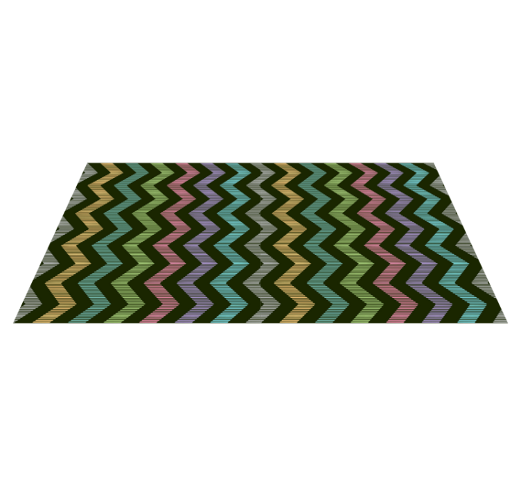Colorful Zigzag Pattern striped vinyl rug - TenStickers
