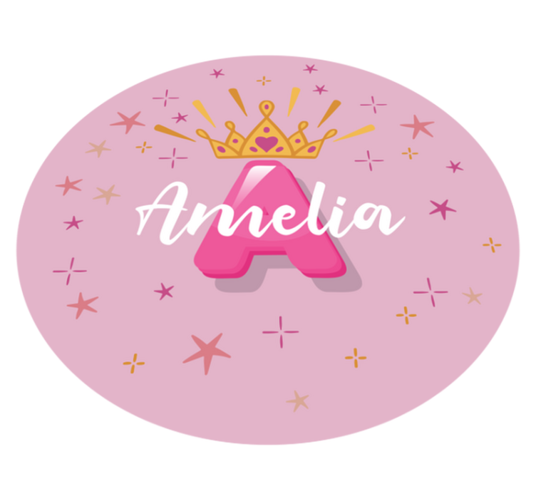 Princess personalised name kids vinyl rug - TenStickers