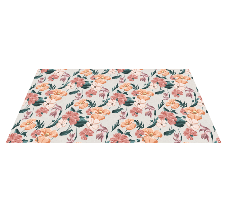 Floral vinyl rug botanical delight - TenStickers