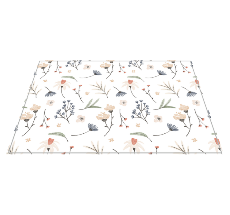 Floral Botanical Element living room vinyl rug - TenStickers