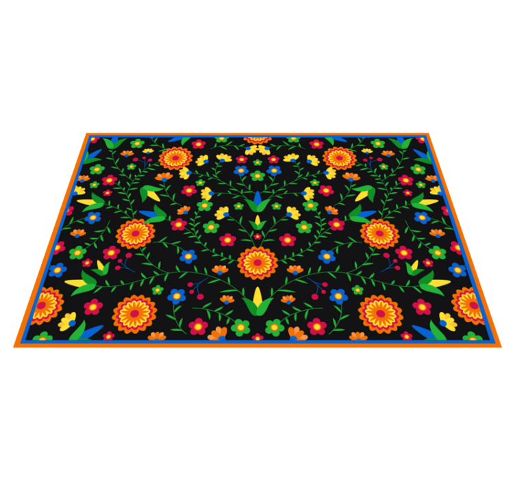 Colors Vibrant Motif floral vinyl rug - TenStickers
