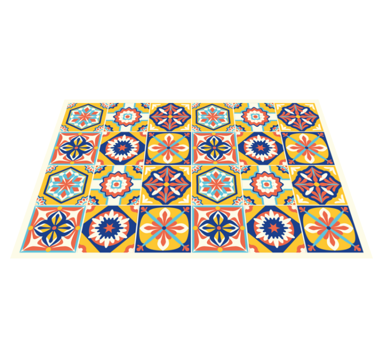 Colorful mosaic pattern tile vinyl rug - TenStickers