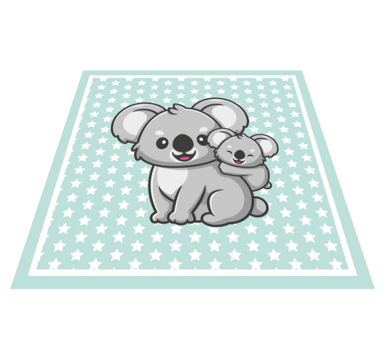 Kids vinyl rug mum and baby koalas design - TenStickers