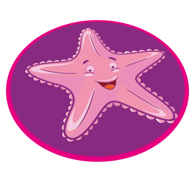 Cute Starfish Character kids vinyl rug - TenStickers