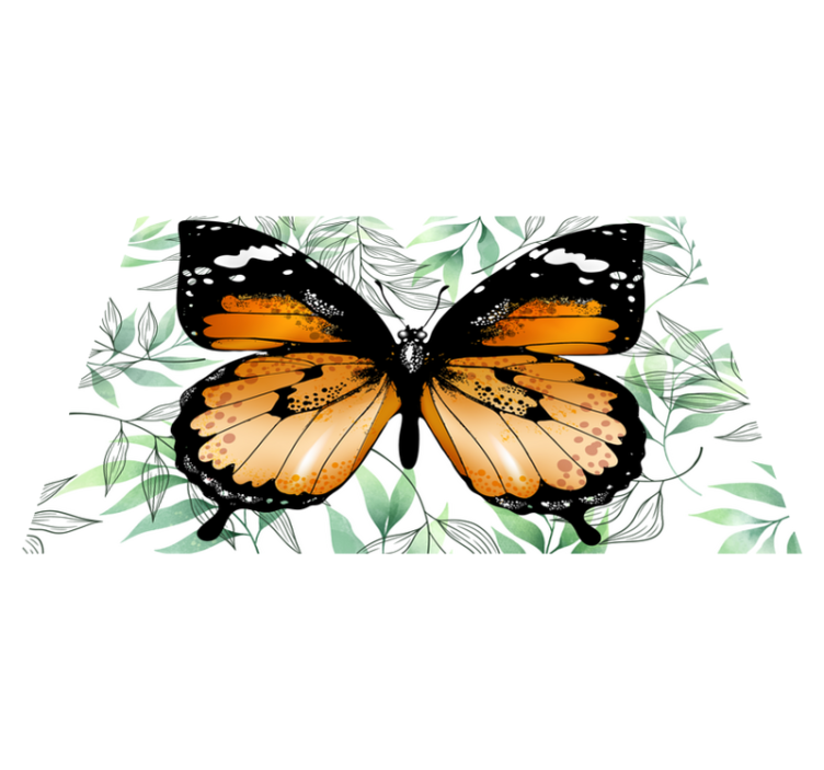Colorful butterfly display animal vinyl rug - TenStickers