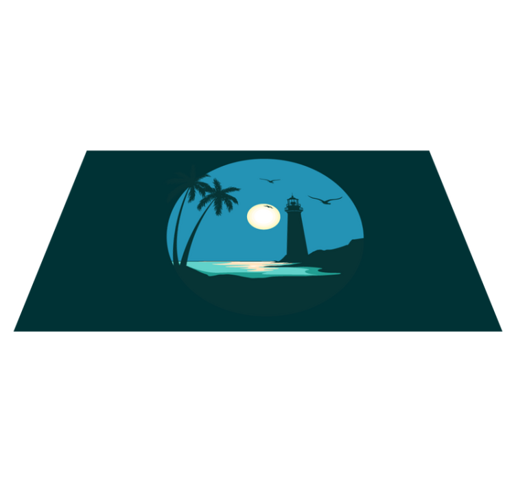 Coastal Lighthouse Scene nature vinyl rug - TenStickers