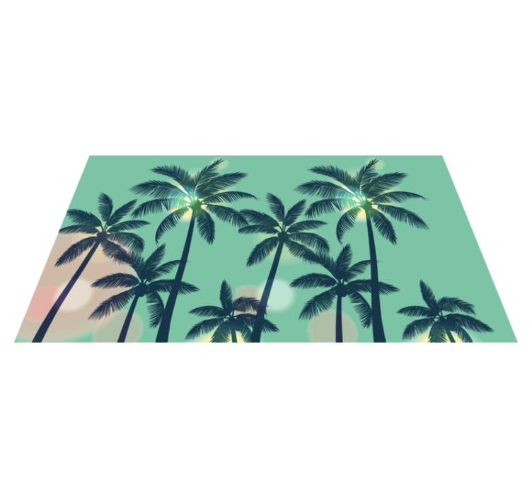 Palm Tree Vibes nature vinyl rug - TenStickers