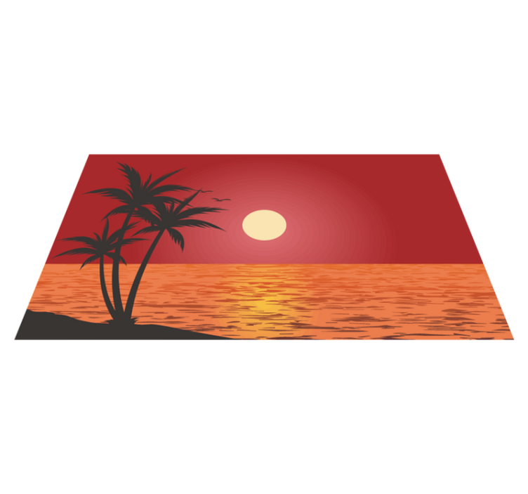 Tropical Sunset Landscape nature vinyl rug - TenStickers