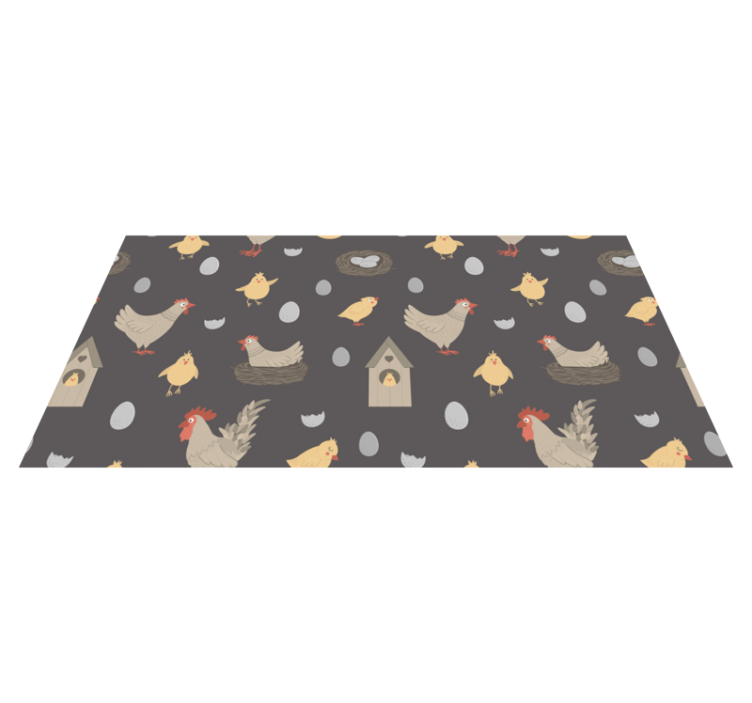 CHICKENS AND NESTS PATTERN nursery vinyl rug - TenStickers